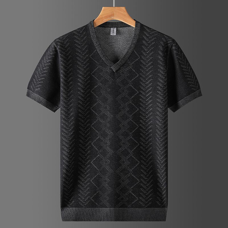 Men's New Short-sleeved Jacquard T-shirt