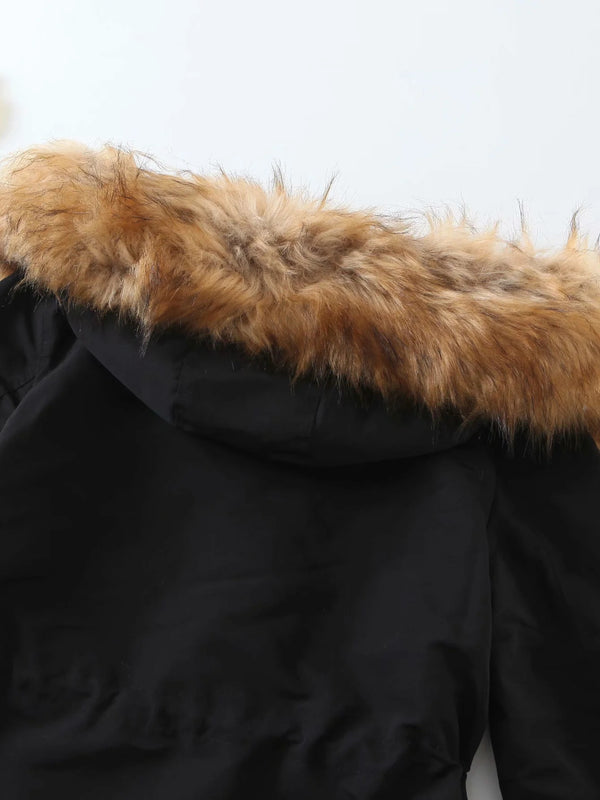 Cotton-padded Jacket With Lamb-like Lining To Keep Warm