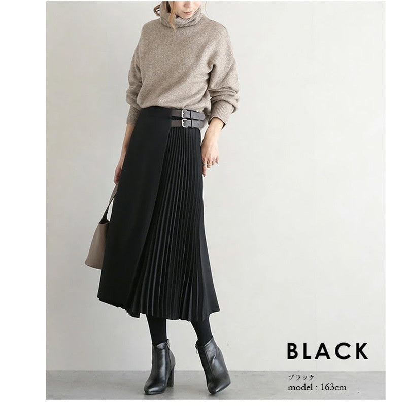 Autumn And Winter Design Sense Niche Pleated Skirt For Women