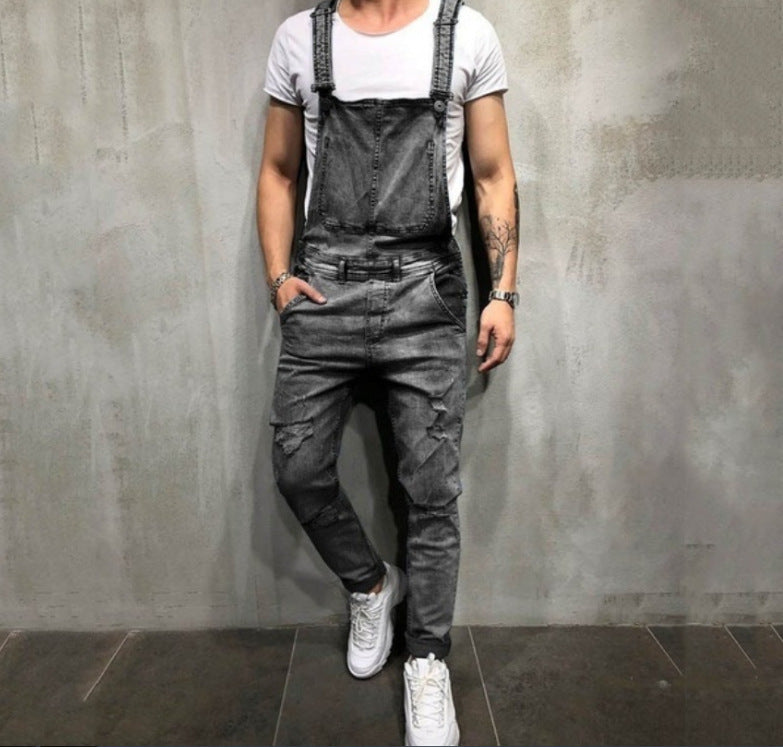 Frayed Men's Foreign Trade Jeans Trousers And Overalls