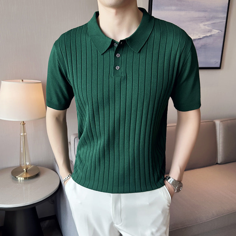 Casual Polo Shirt T-shirt Fit Lapel Half Sleeve Top