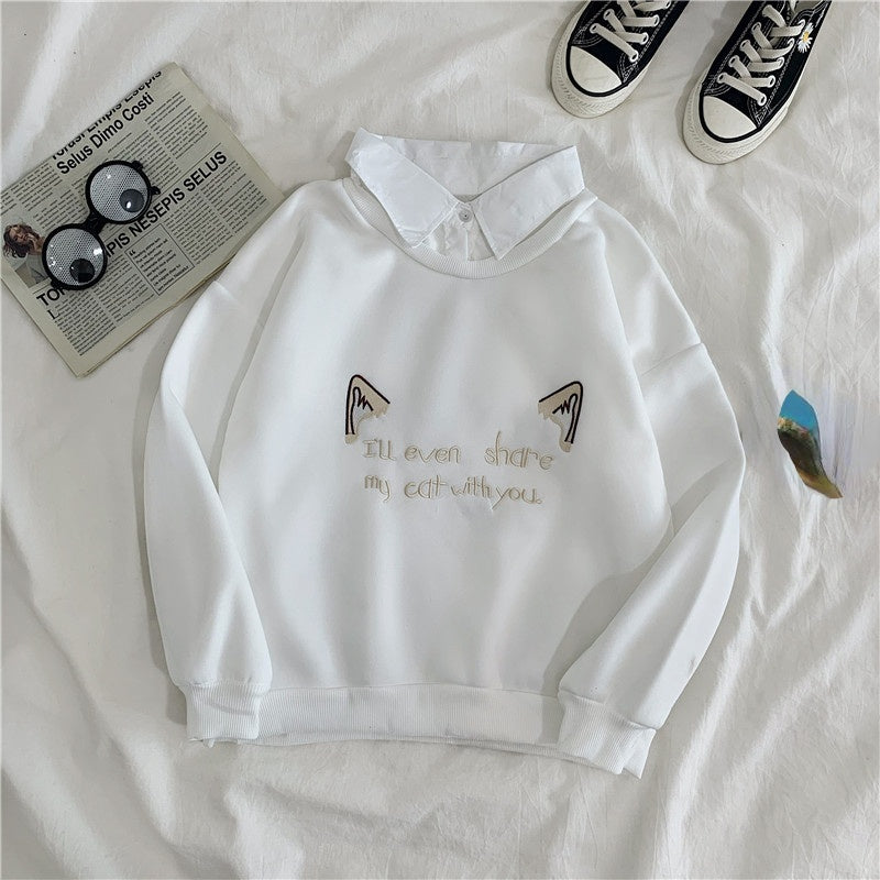 High School Students Fashion Casual Sweater Fleece Two-piece Set