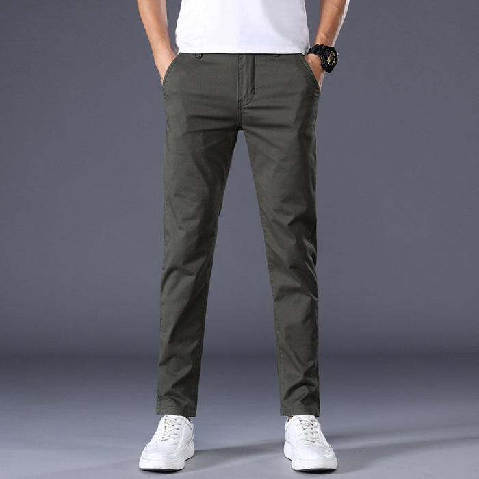 Men's Casual Elastic Slim Fit Small Straight Leg Pants