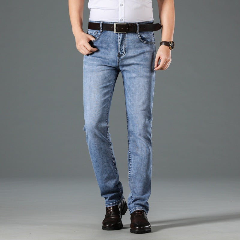 Fashion Light Blue Casual Straight Jeans Trousers