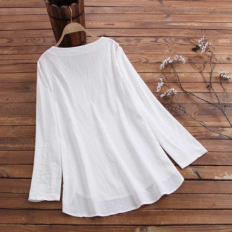 Long Sleeve Shirt Korean Style Fashion Mid-length Top For Women