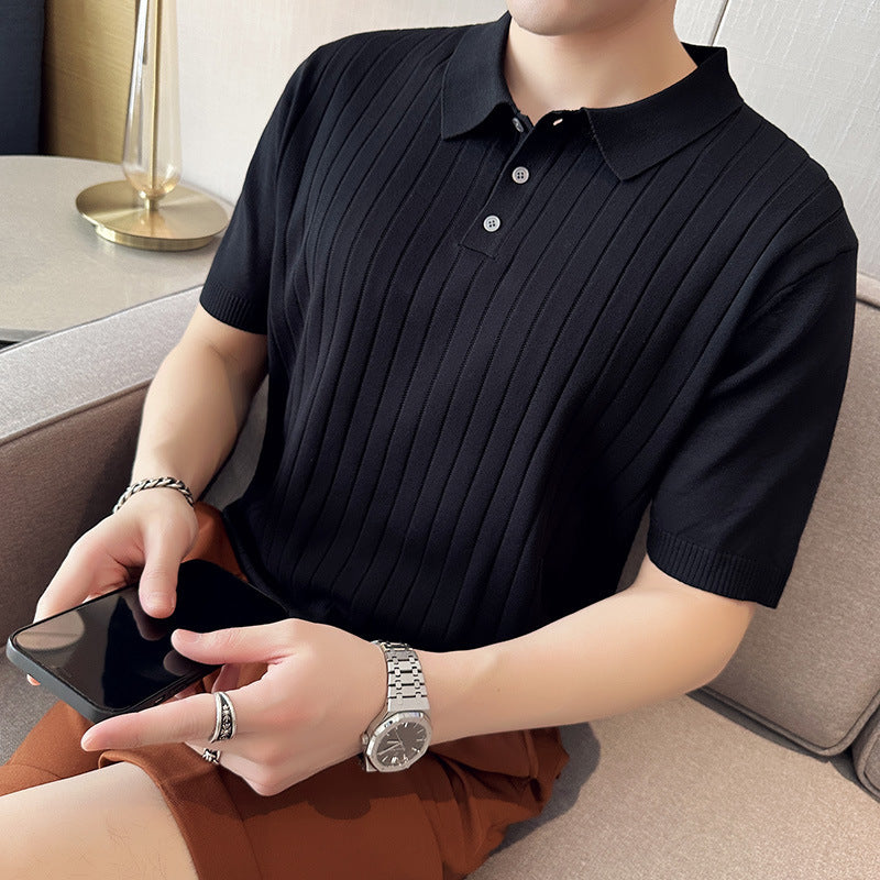 Casual Polo Shirt T-shirt Fit Lapel Half Sleeve Top