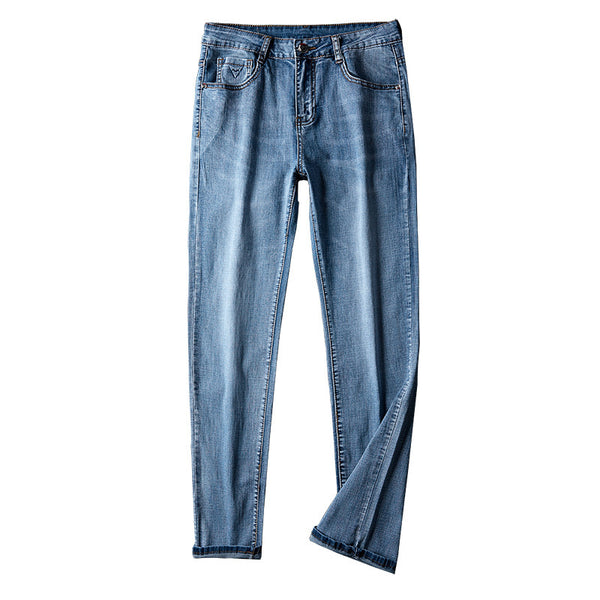 Fashion Light Blue Casual Straight Jeans Trousers