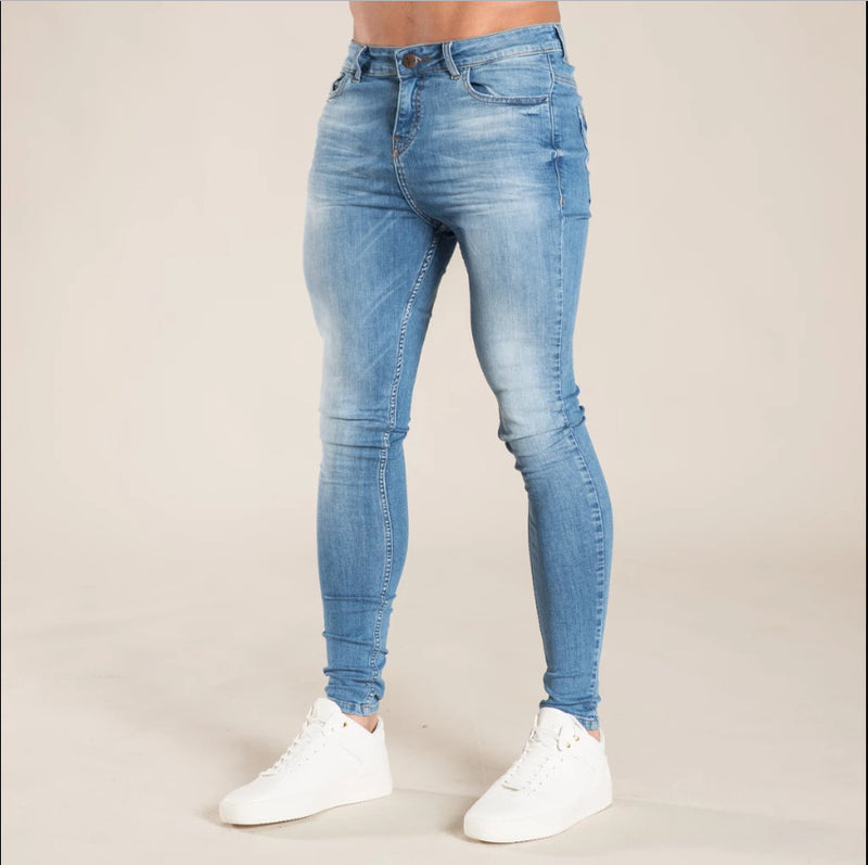 Men's Jeans Without Holes Men's Trousers And Feet Pants