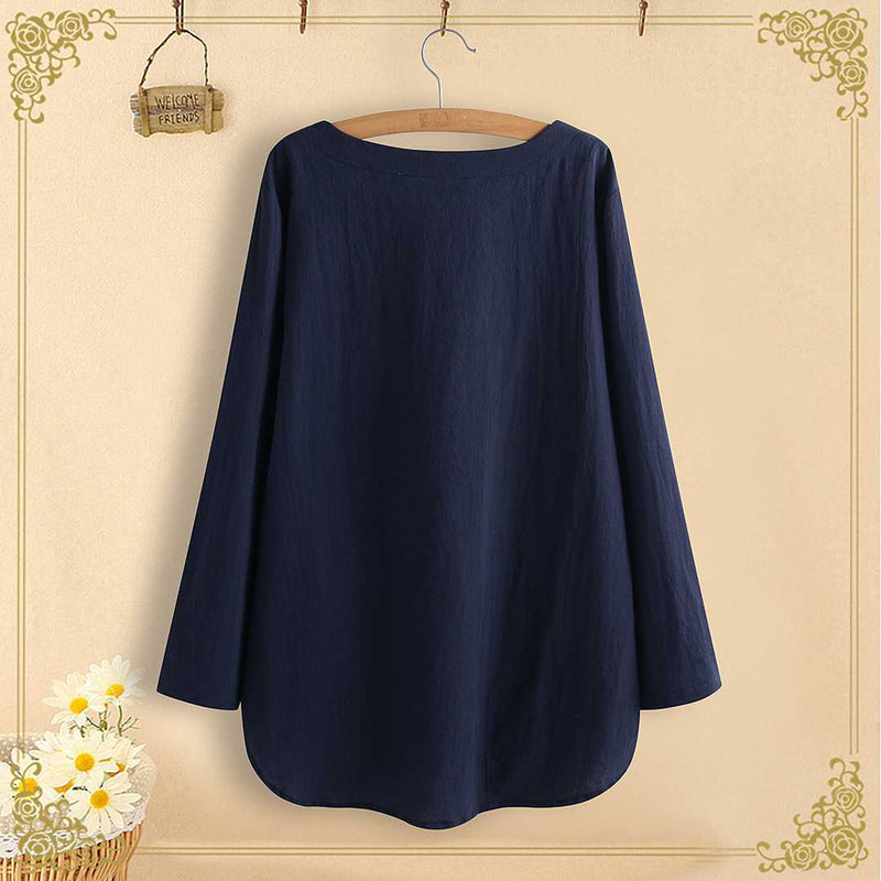 Long Sleeve Shirt Korean Style Fashion Mid-length Top For Women