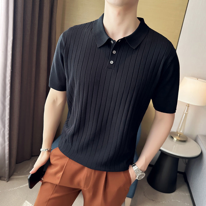 Casual Polo Shirt T-shirt Fit Lapel Half Sleeve Top