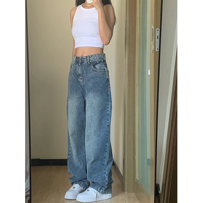 Plus Size High Waist Wide Leg Jeans For Women Mop Trousers