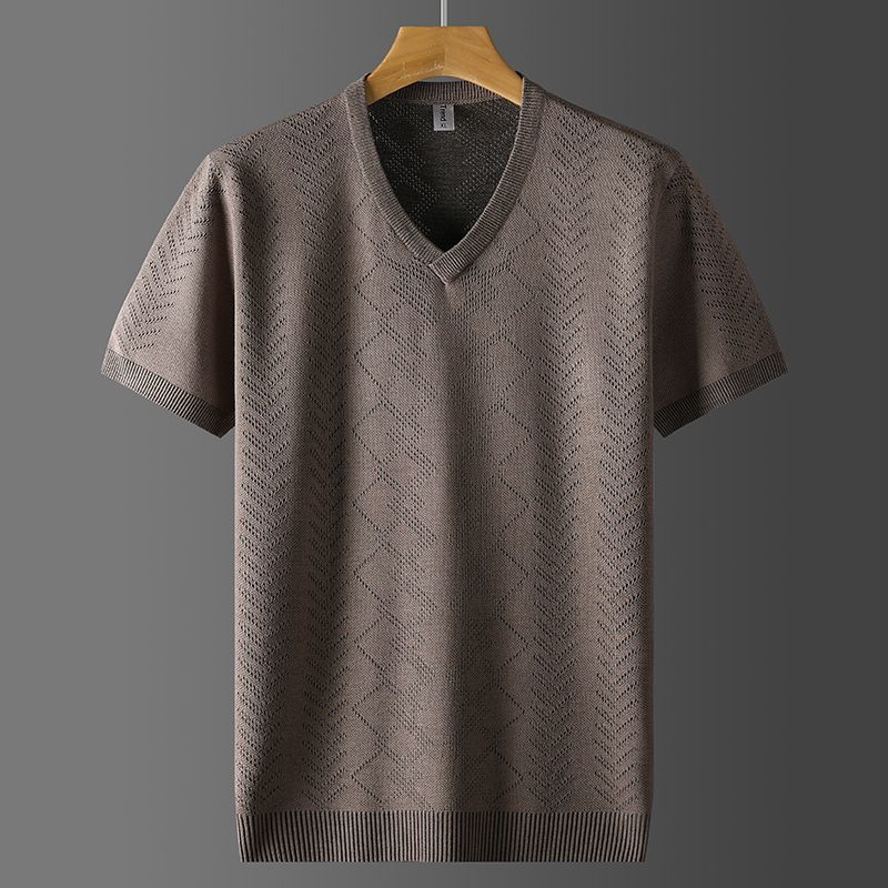 Men's New Short-sleeved Jacquard T-shirt