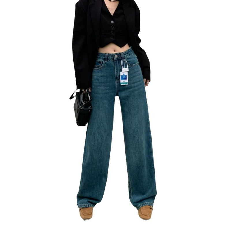 Cotton Giant Look Straight Leg High Waist Jeans