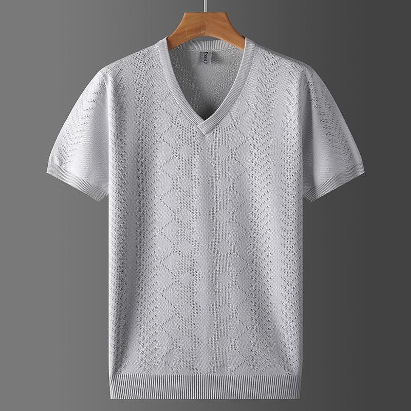 Men's New Short-sleeved Jacquard T-shirt