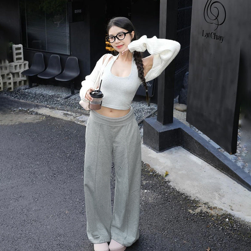 High Waist Straight Wide Leg Casual Sweatpants