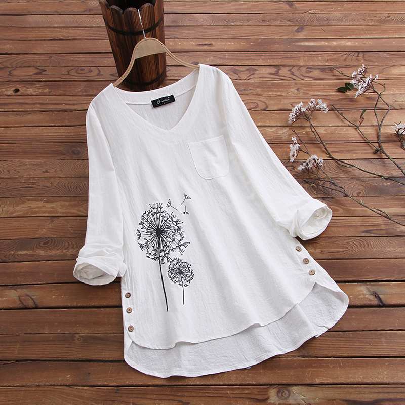 Long Sleeve Shirt Korean Style Fashion Mid-length Top For Women