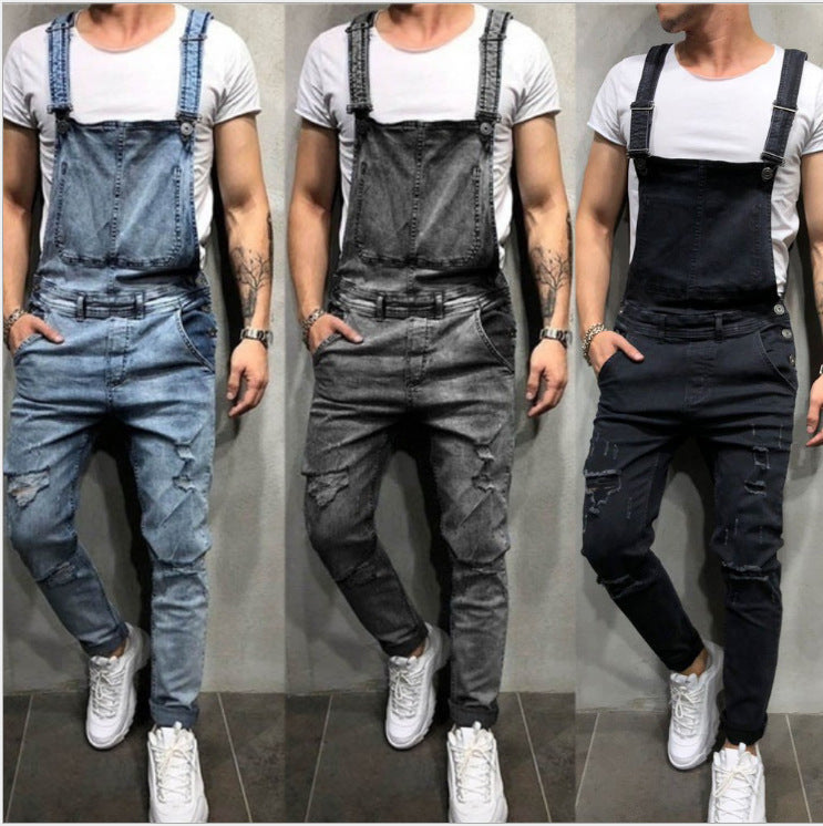 Frayed Men's Foreign Trade Jeans Trousers And Overalls