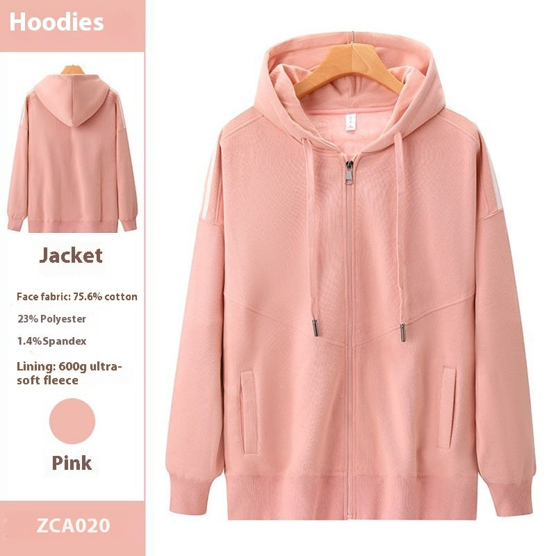 Autumn And Winter Heavy Velvet Padded Hooded Sweatshirt