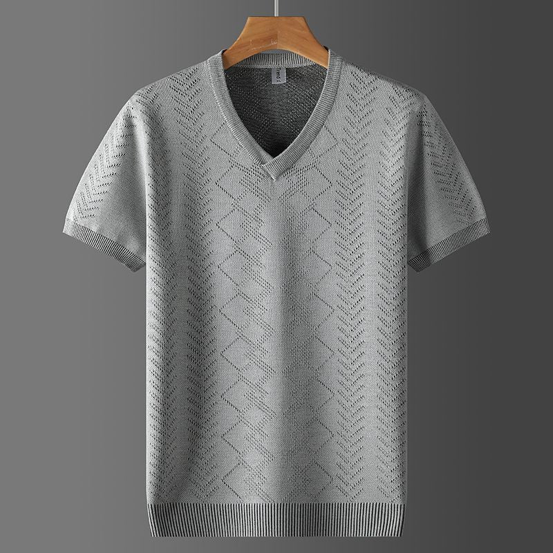 Men's New Short-sleeved Jacquard T-shirt