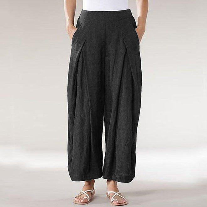 Women's Cotton And Linen Casual Wide-leg Straight-leg Pants