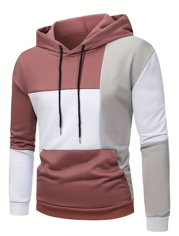 Men's 3D Hooded Sweater With Color Matching Pattern