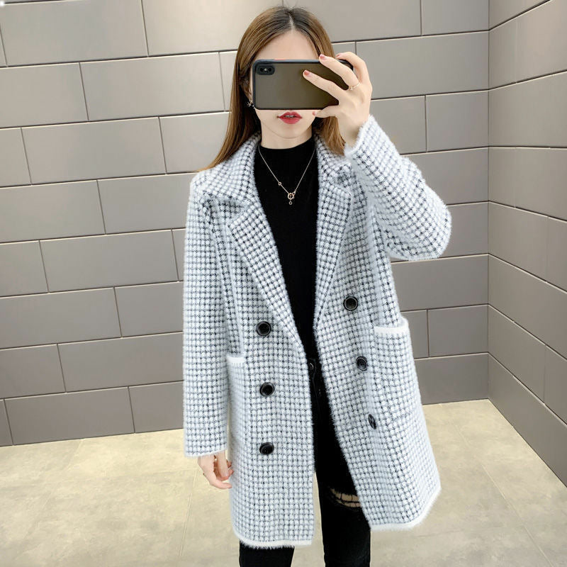 Sweater Loose Mid-length Coat For Women