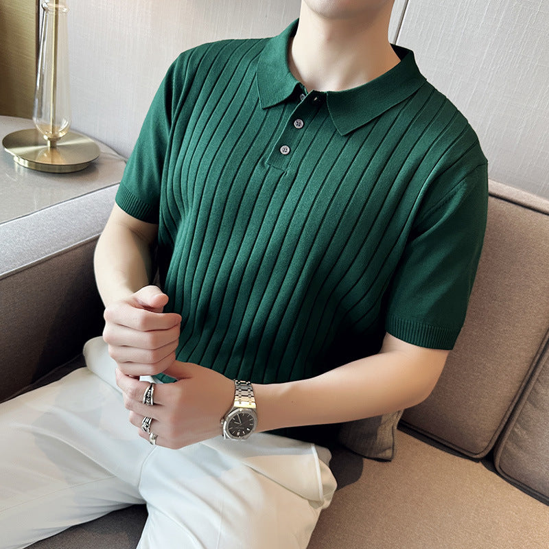 Casual Polo Shirt T-shirt Fit Lapel Half Sleeve Top