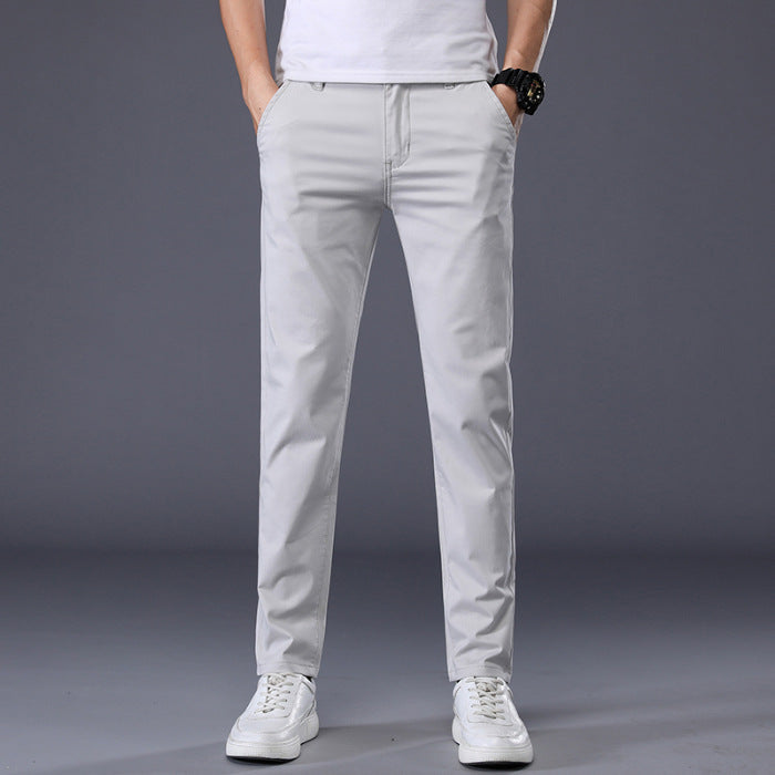 Men's Casual Elastic Slim Fit Small Straight Leg Pants