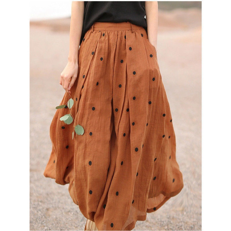 Women's Embroidered Polka Dot Double-layer Chiffon Skirt