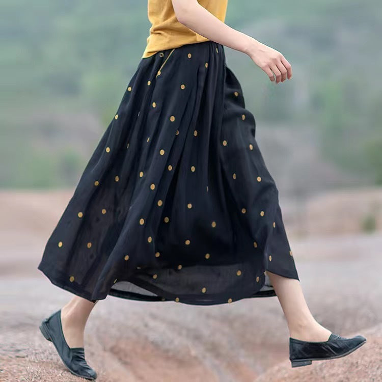 Women's Embroidered Polka Dot Double-layer Chiffon Skirt