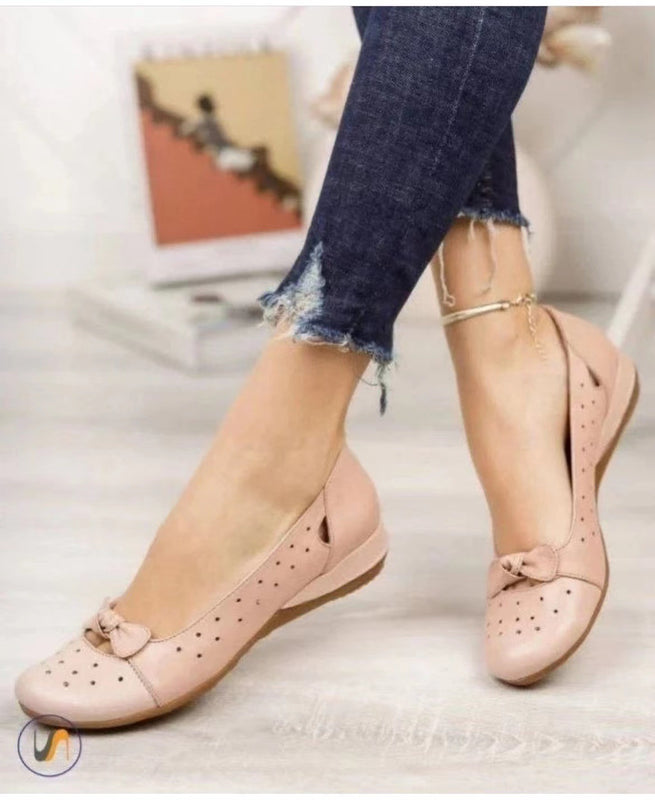 Round Toe Bowknot Gommino Women's Shallow Mouth Flats Flat Women's Shoes