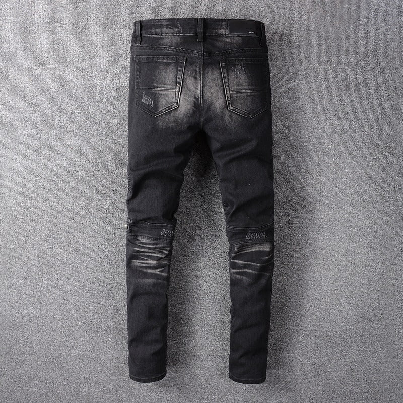 Men's Jeans Motorcycle Zipper High Street