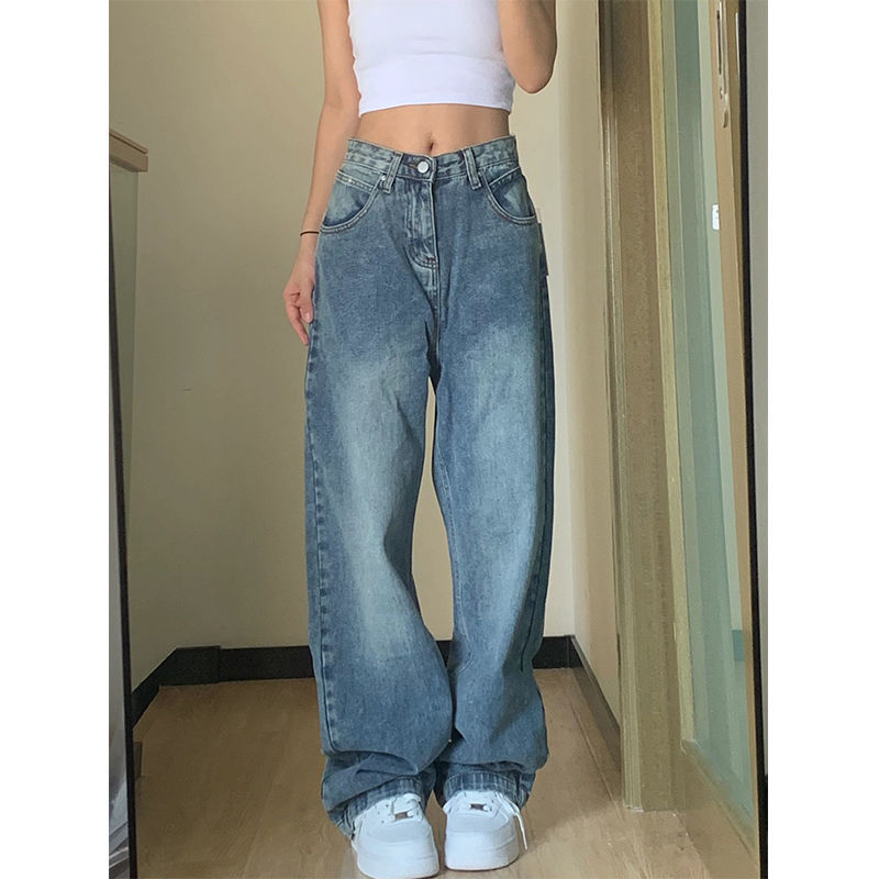 Plus Size High Waist Wide Leg Jeans For Women Mop Trousers