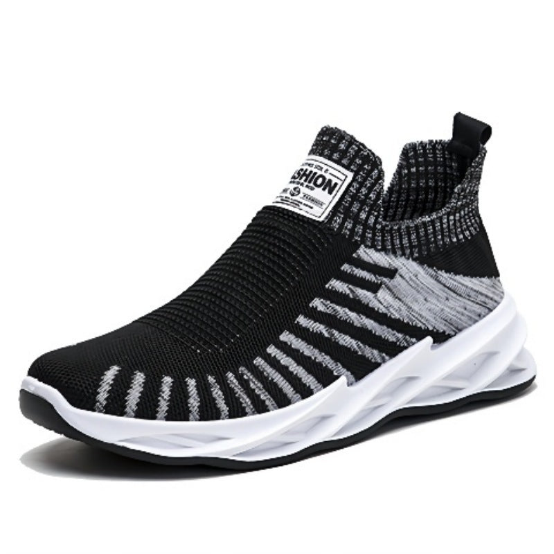 Sock Mesh Shoes Men Stripe Sneakers Lightweight Breathable Flat Shoes