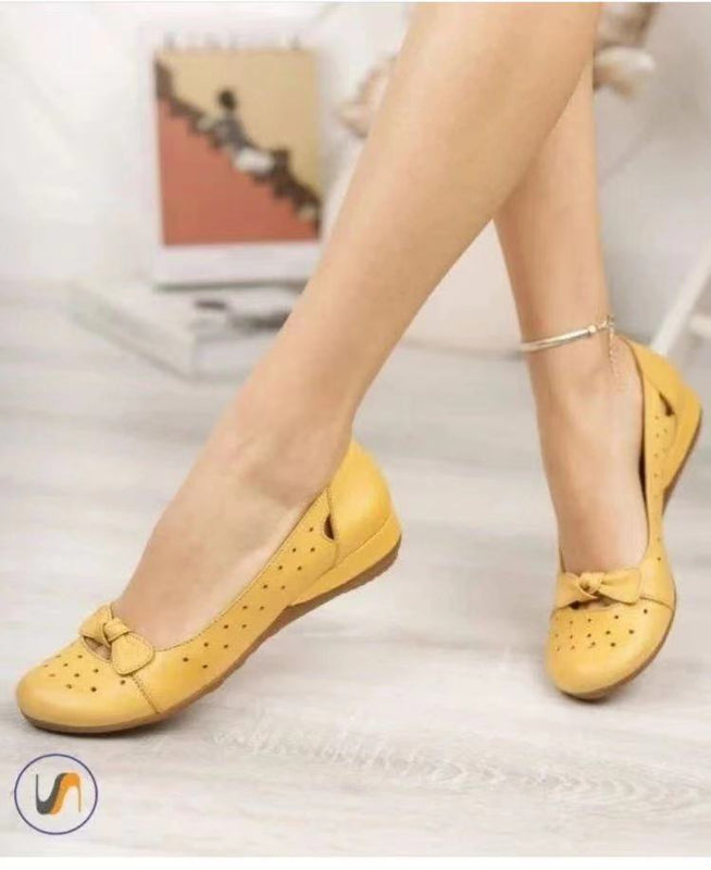 Round Toe Bowknot Gommino Women's Shallow Mouth Flats Flat Women's Shoes