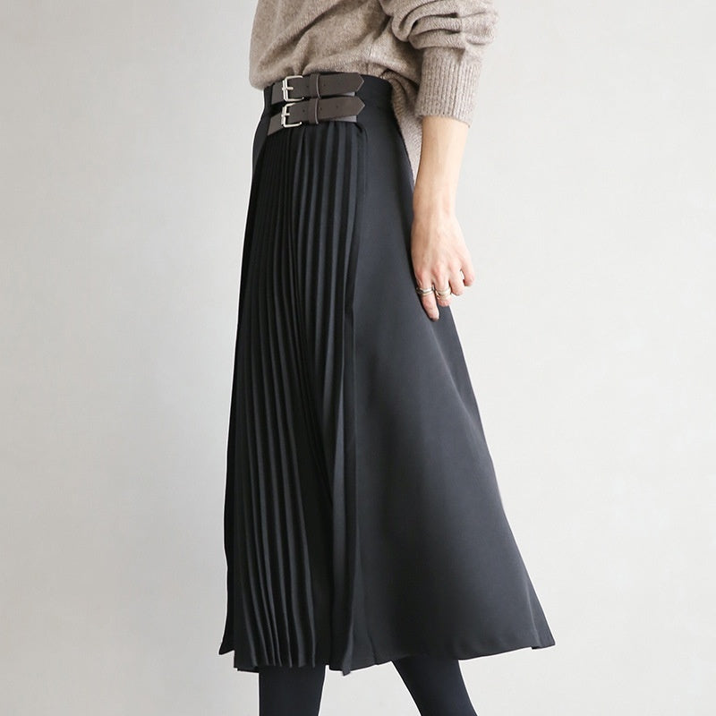 Autumn And Winter Design Sense Niche Pleated Skirt For Women