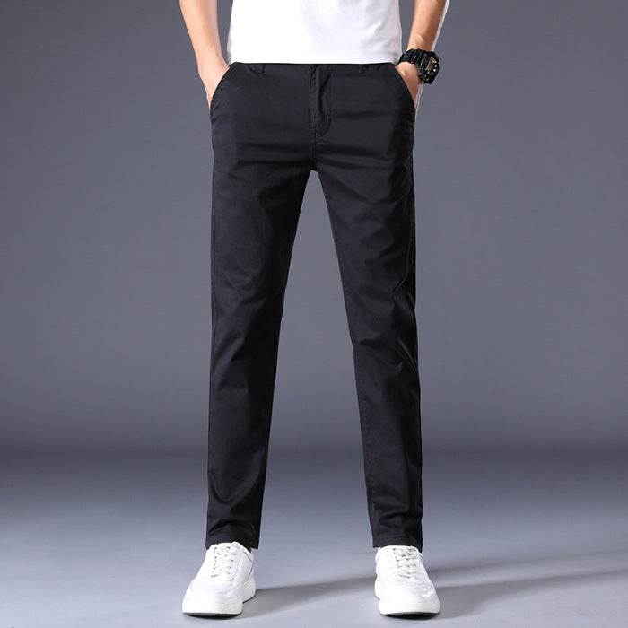 Men's Casual Elastic Slim Fit Small Straight Leg Pants