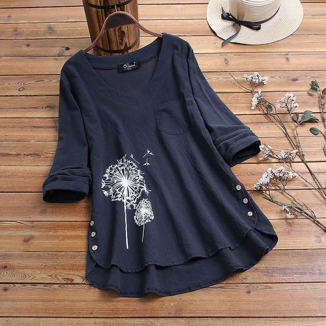 Long Sleeve Shirt Korean Style Fashion Mid-length Top For Women