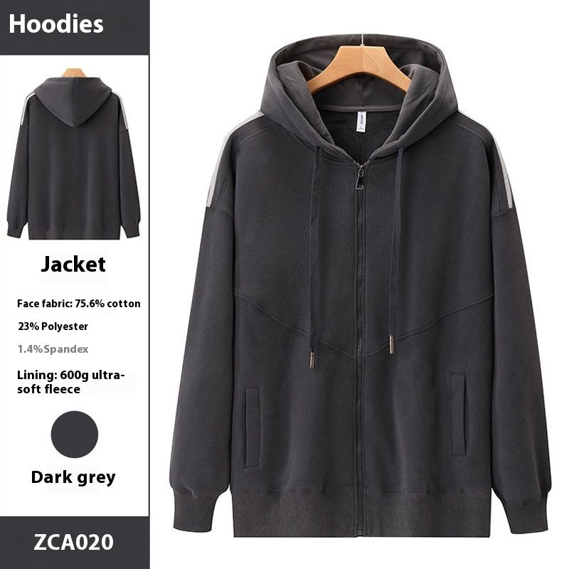 Autumn And Winter Heavy Velvet Padded Hooded Sweatshirt