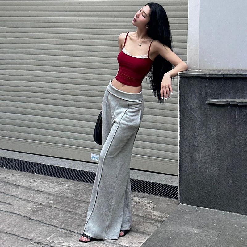 High Waist Straight Wide Leg Casual Sweatpants