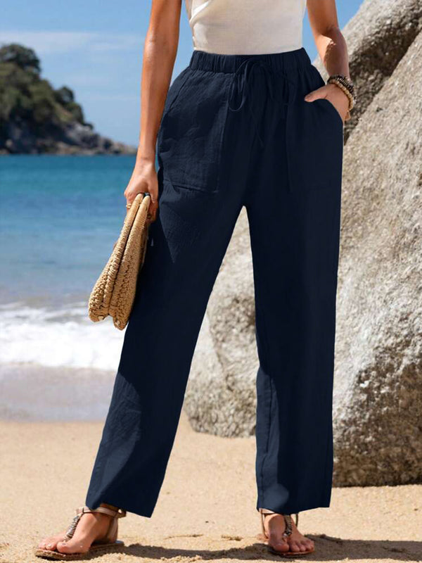 Wide-leg Pants Draping Effect Straight Pants Long High-end