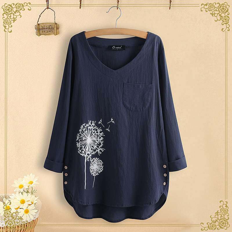 Long Sleeve Shirt Korean Style Fashion Mid-length Top For Women