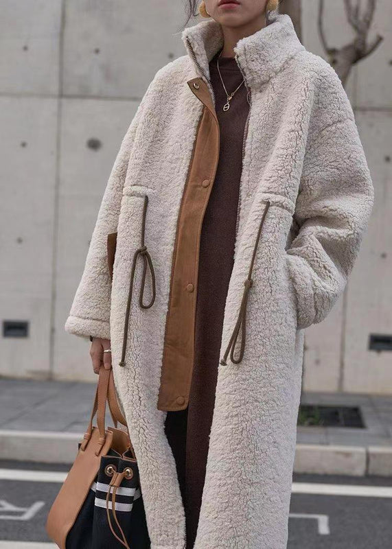 Lamb Wool Coat Thickened Korean Style Mid-length Cotton