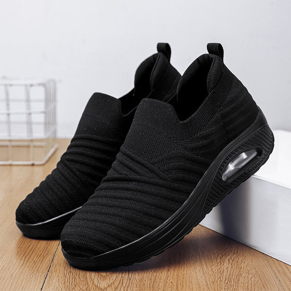 Slip-on Shoes Breathable Platform Mesh Surface Flying Woven Casual