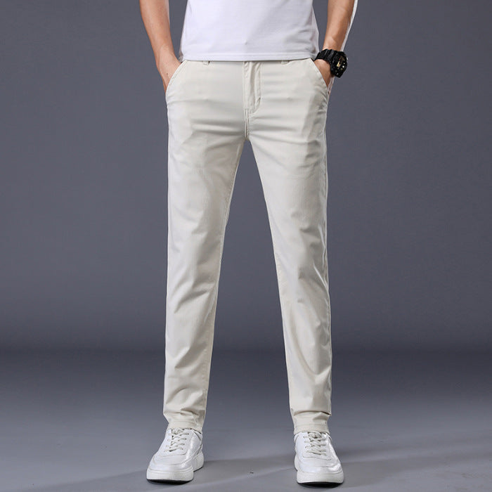 Men's Casual Elastic Slim Fit Small Straight Leg Pants