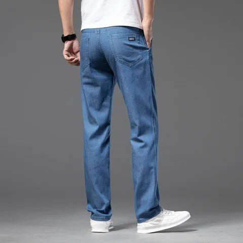 High-end Lyocell Jeans Men's Thin Straight